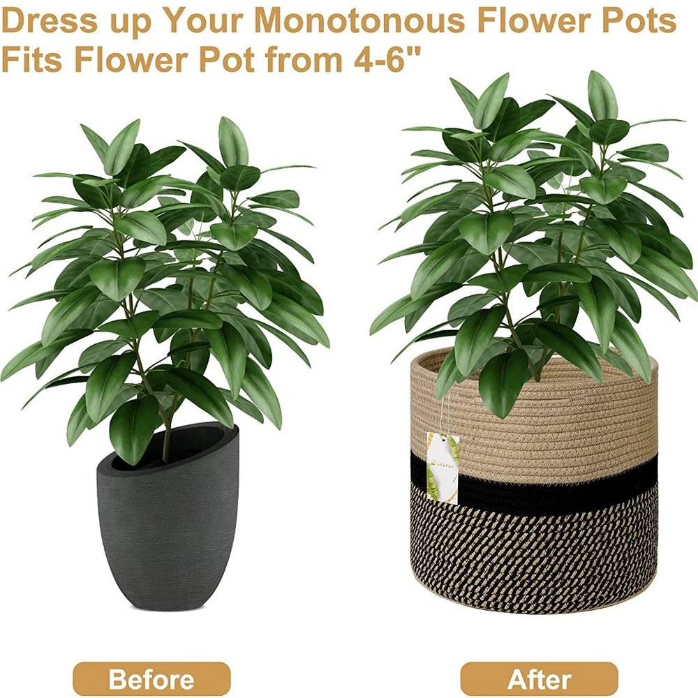 Cotton Rope Plant Basket Modern Woven Basket